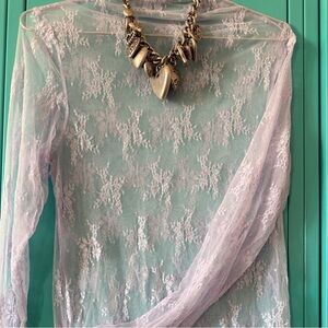 Sheer Lace Long Sleeve Top